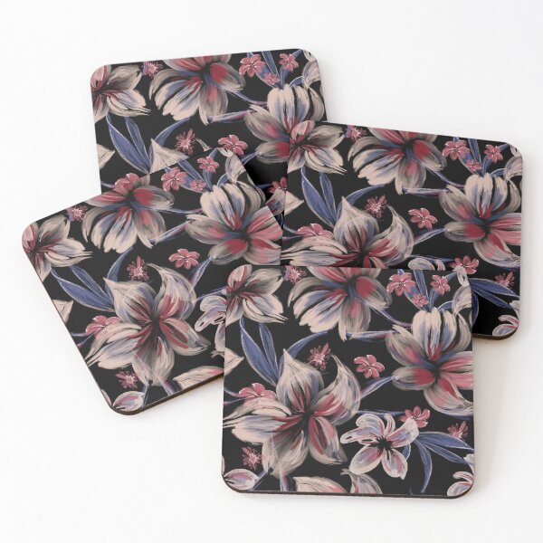 Item preview, BEAUTIFUL WATERCOLOUR WHITE AND RED FLOWERS WITH BLUE LEAVES designed and sold by Kwayako.