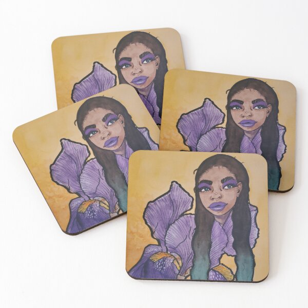 Item preview, Black Women and flowers series. Emerging Beauty Iris designed and sold by Art-indulgence.