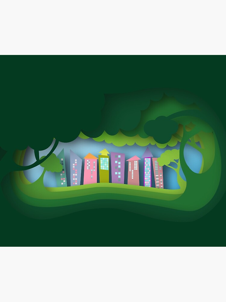 Thumbnail 5 of 5, Mouse Pad, Forest and City designed and sold by HaPi88.