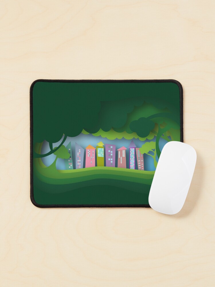 Mouse Pad, Forest and City designed and sold by HaPi88
