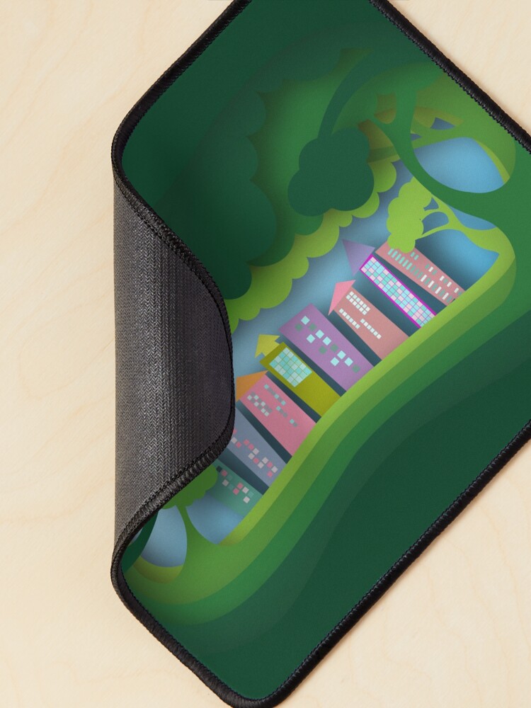 Thumbnail 2 of 5, Mouse Pad, Forest and City designed and sold by HaPi88.