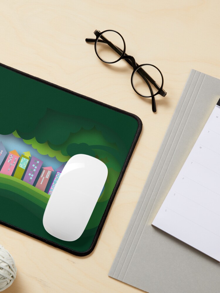 Thumbnail 3 of 5, Mouse Pad, Forest and City designed and sold by HaPi88.