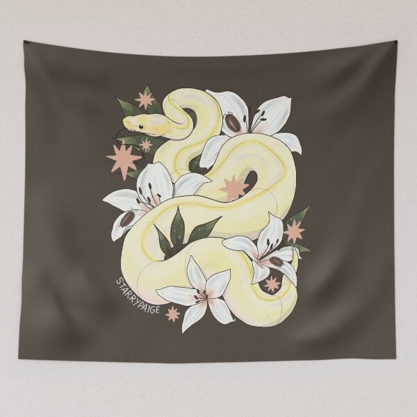 Item preview, Ball Python with Lilies and Isopods designed and sold by Paige Penrose.