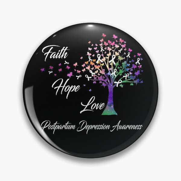 Item preview, Ribbon Tree Faith Hope Love Postpartum Depression Awareness designed and sold by Tadmab.
