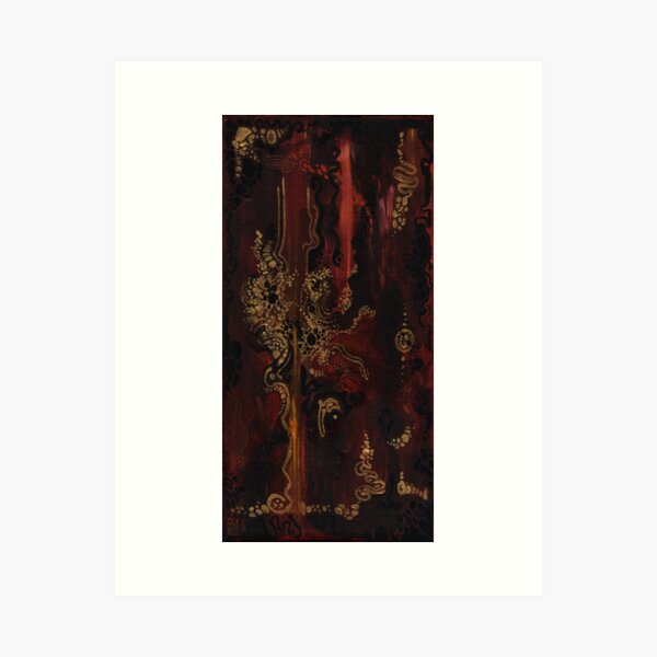 Dark Red Abstract Art Print