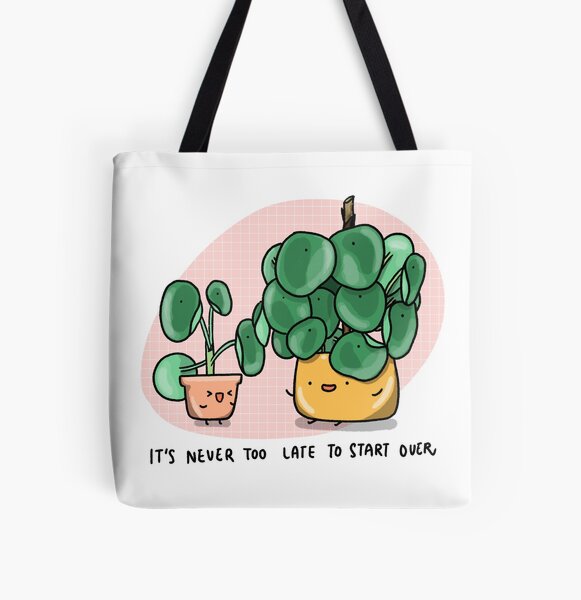 Pilea: Never too late to start over All Over Print Tote Bag