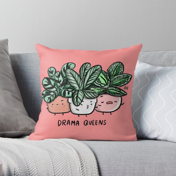 Drama Queens House plant Throw Pillow