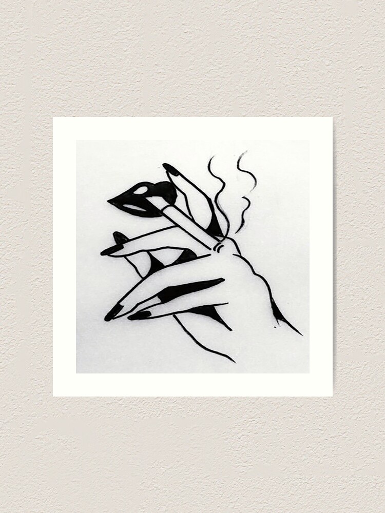 "Smoking Lips" Art Print by grizzlybearzz Redbubble