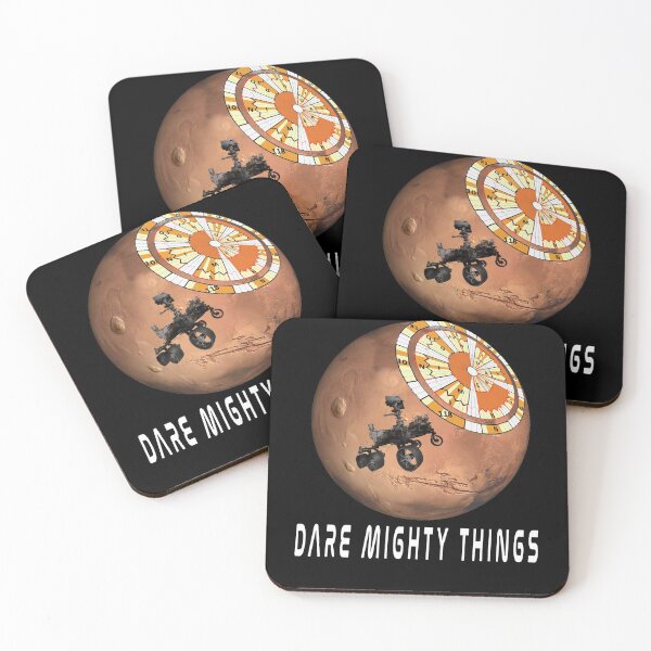 Item preview,  Dare Mighty Things  Mars landing Art Board Prints designed and sold by SagittarArt.