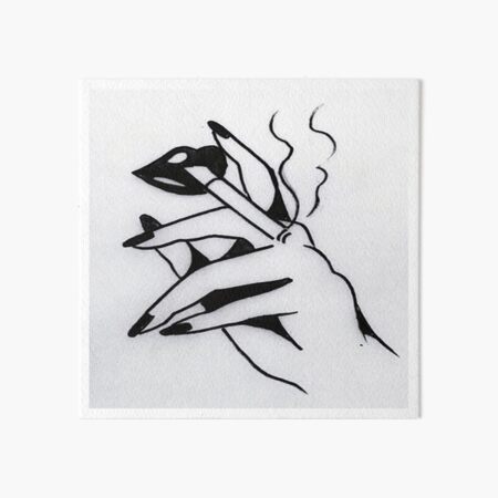 Smoking Lips Art Board Print