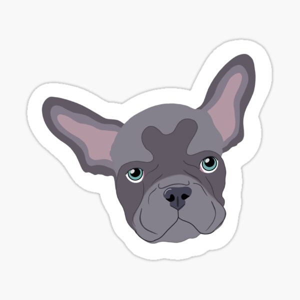 Cute french bulldog puppy, vsco, trendy, aesthetic,cartoon, puppy face, cartoon, Sticker