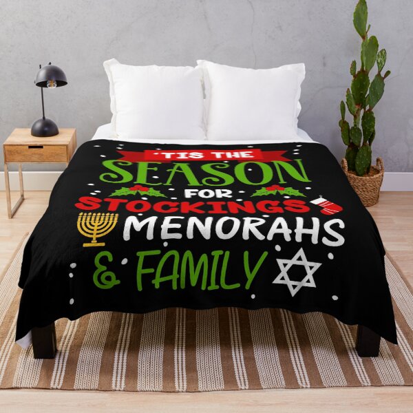Item preview, Tis The Season Stockings Menorahs Chrismukkah print designed and sold by jakehughes2015.