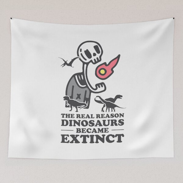 Item preview, The real reason dinosaurs became extinct -  Meteor Eating By A Cute Skeleton designed and sold by crazycollective.