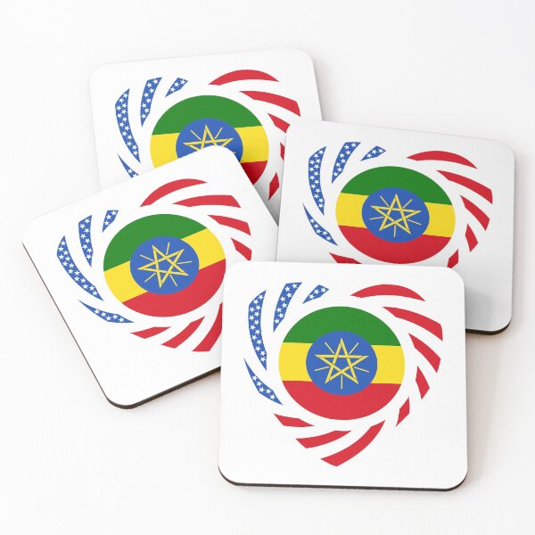 Item preview, Ethiopian American Multinational Patriot Flag Series (Heart) designed and sold by Carbon-Fibre Media.