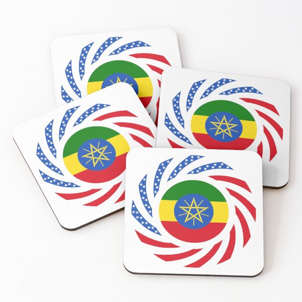 Item preview, Ethiopian American Multinational Patriot Flag Series designed and sold by Carbon-Fibre Media.