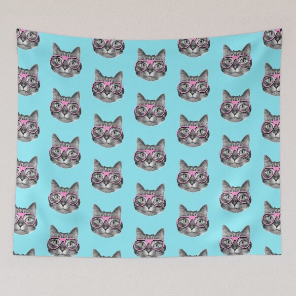 Item preview, Cat wearing cute pink eyeglasses designed and sold by Purr95.