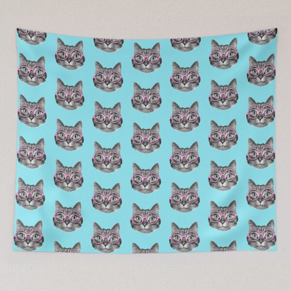 Item preview, Cat wearing big pink eyeglasses designed and sold by Purr95.