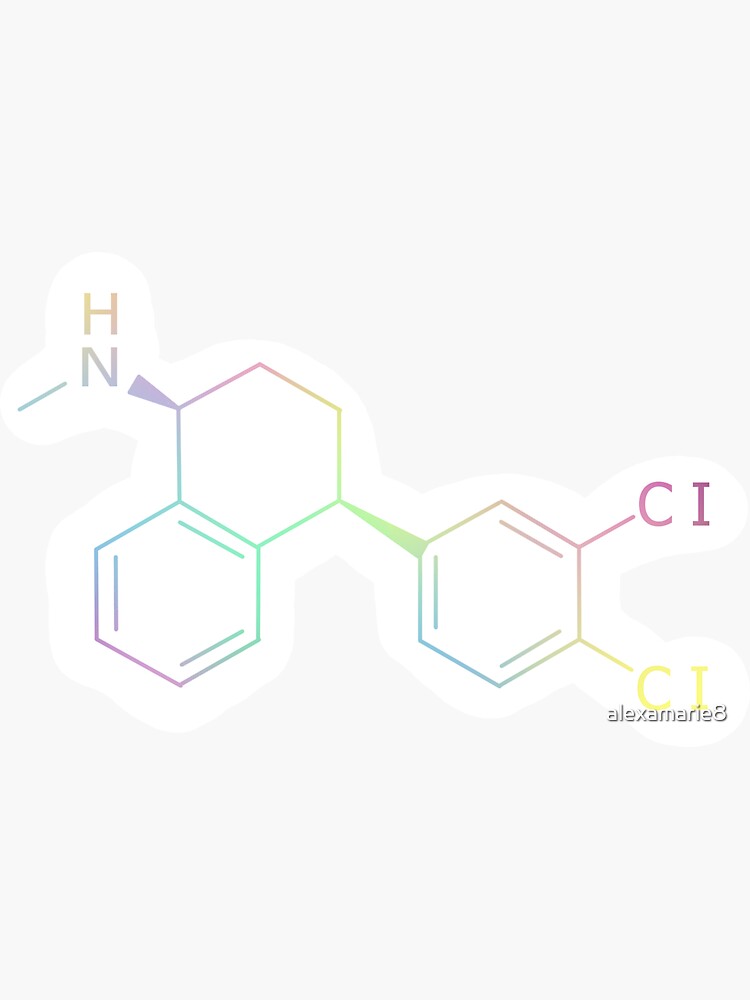 "Zoloft Chemical Structure Pastel" Sticker for Sale by alexamarie8