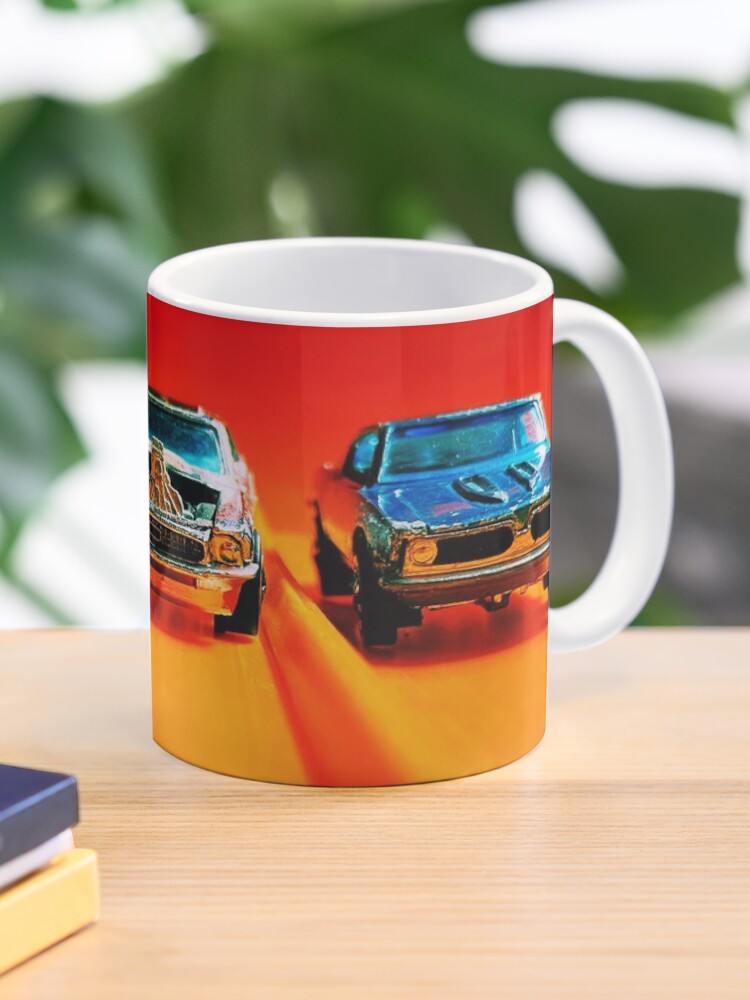 Handmade - Mustang Muscle Car Coffee Mug - Red wrap around design -Perfect  Gift