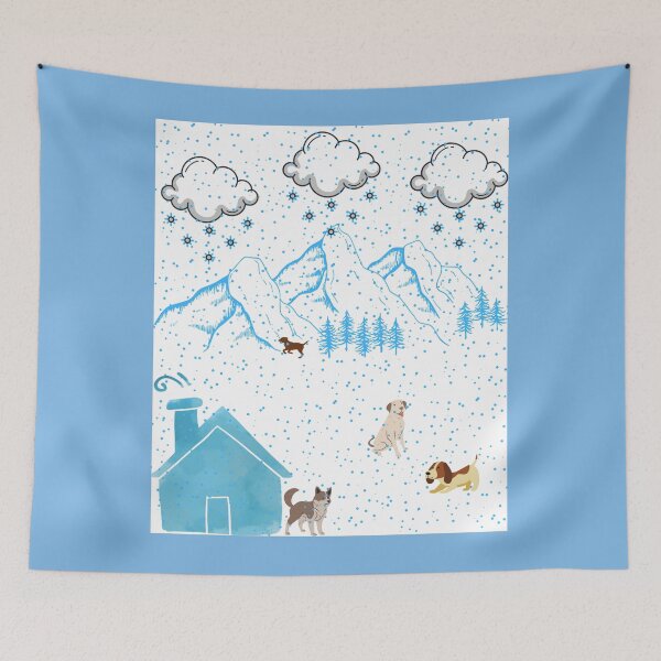 Item preview, Dog Walk In The Snow designed and sold by Anahit Petrosyan Art Studio & Unique Print Designs for a Gift.