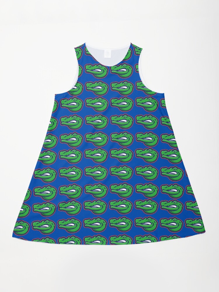 Gator Head blue Background Pattern A-Line Dress