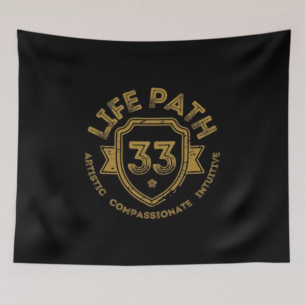 Item preview, LIFE PATH 33 MASTER NUMBER VINTAGE ATHLETIC BADGE designed and sold by Mercurial Merkaba.