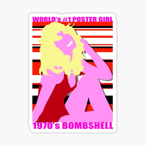 1970's Poster Girl Silhouette Sticker