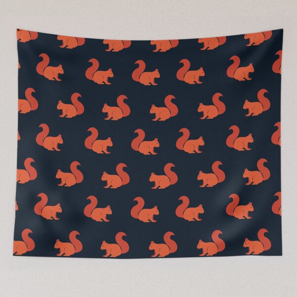Item preview, Red squirrels on black designed and sold by MobertsonArt.