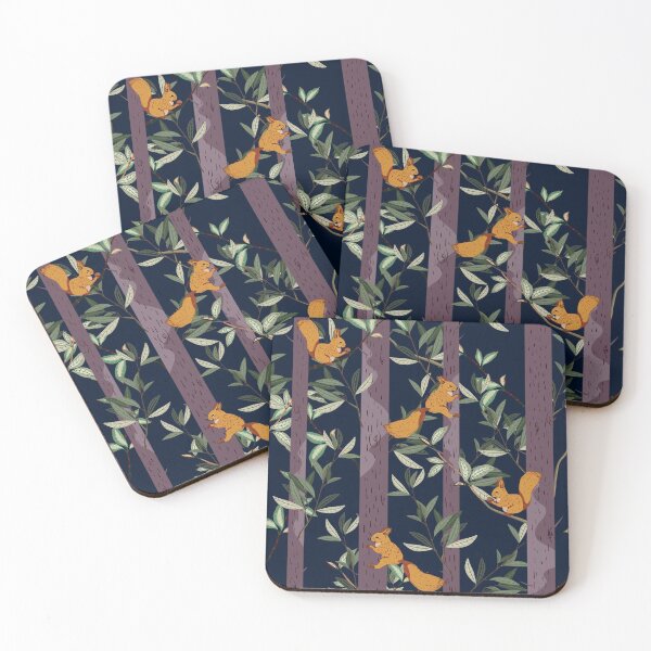 Item preview, Red squirrels on forest trees designed and sold by MobertsonArt.