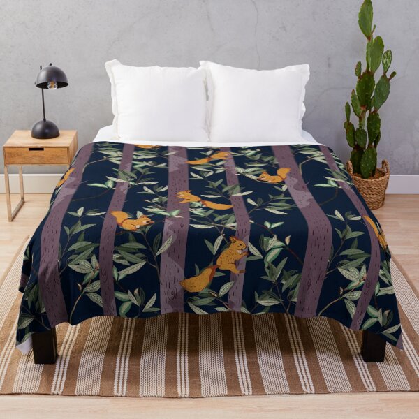 Item preview, Red squirrels on forest trees designed and sold by MobertsonArt.