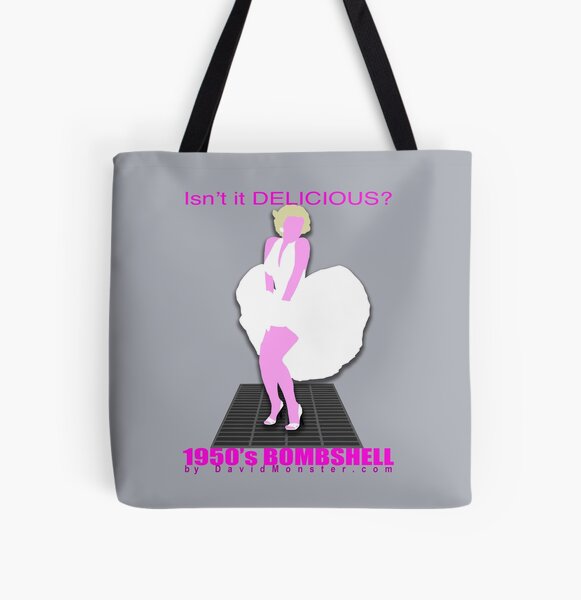 "Isn't it Delicious?" Blonde Bombshell Silhouette All Over Print Tote Bag