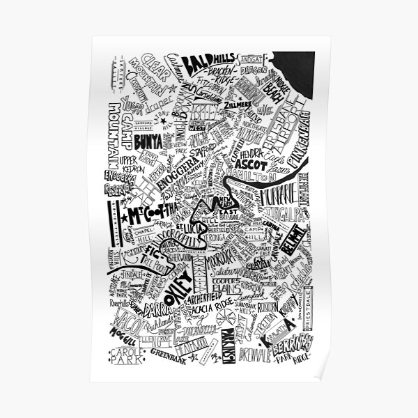 Brisbane Suburbs Poster