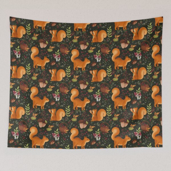 Item preview, Squirrel Mushroom Woodland designed and sold by MobertsonArt.