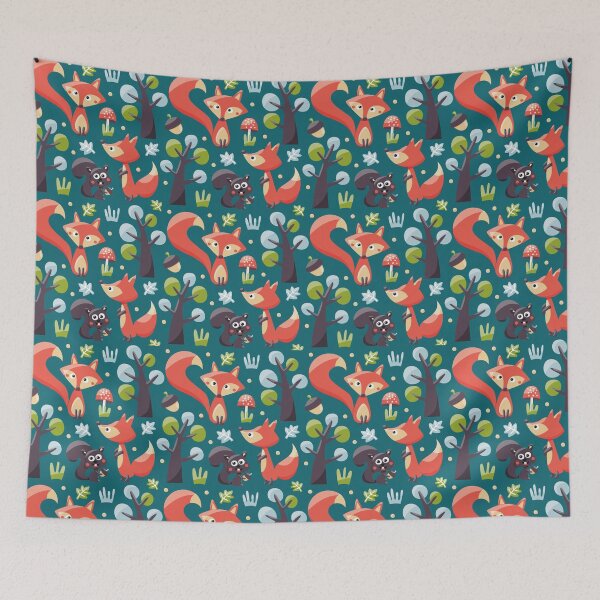 Item preview, Foxes squirrels woodland animals designed and sold by MobertsonArt.