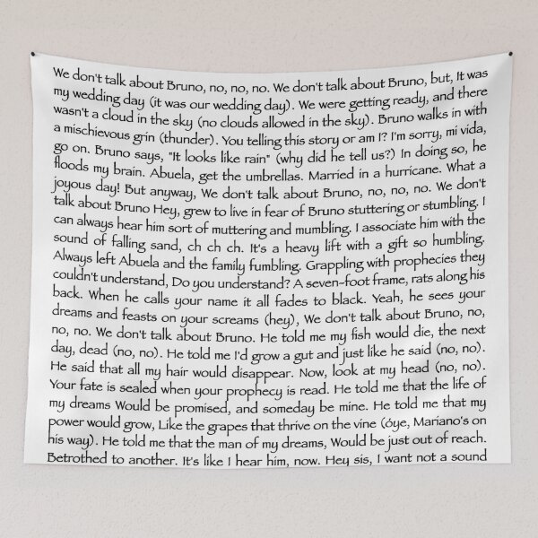 Item preview, We don’t talk about Bruno designed and sold by QuotableYou.