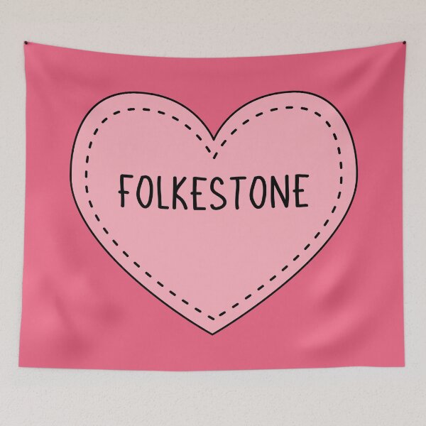 Artikelvorschau, Folkestone Kent England süßes rosa Herz British UK entworfen und verkauft von cashewdays.