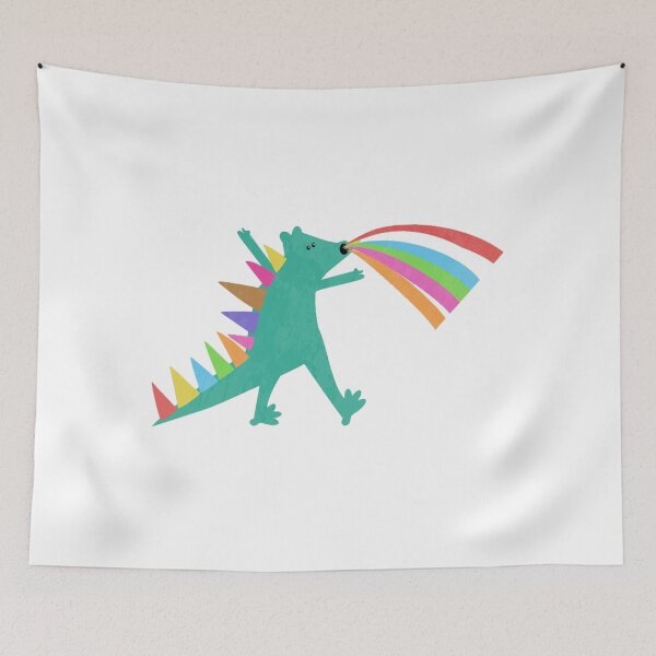 Item preview, Funny colorful dinosaur spreading happiness Sticker designed and sold by EnricoaCoppola.