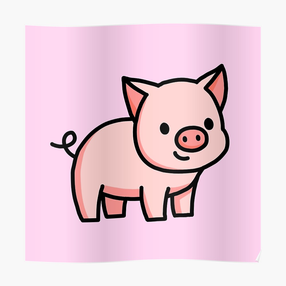 Cute Pig Anime (Blue BG)