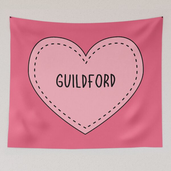 Item preview, Guildford Surrey England Cute Pink Heart British UK designed and sold by cashewdays.