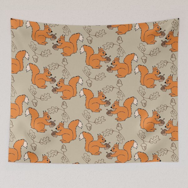 Item preview, Red squirrels and acorns designed and sold by VickyCloset.