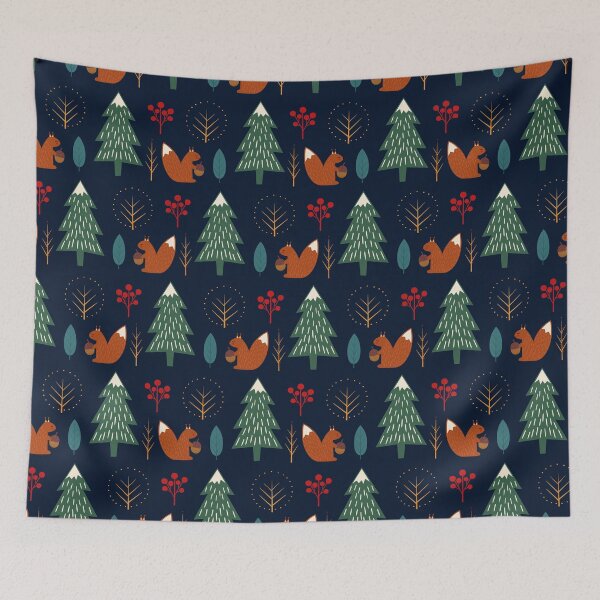 Item preview, Cute winter forest with squirrels  designed and sold by VickyCloset.