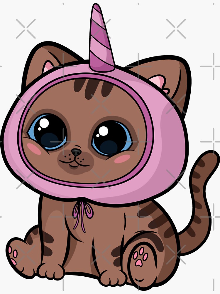 "Unicorn kitty." Sticker by sashabrazhnik Redbubble