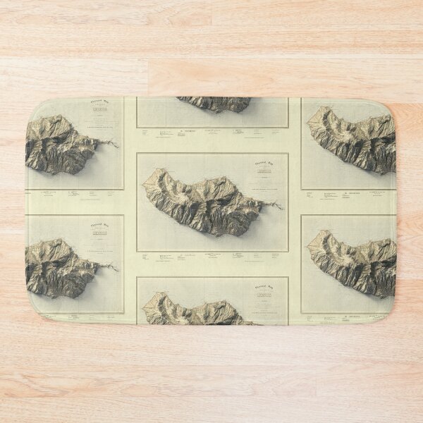 Item preview, 1856 Madeira Island, Portugal Relief Map 3D digitally-rendered designed and sold by ThinkAboutMaps.