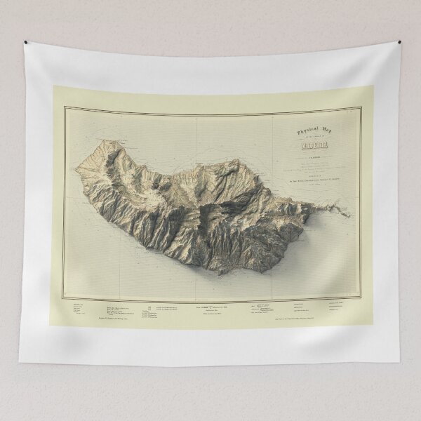Item preview, 1856 Madeira Island, Portugal Relief Map 3D digitally-rendered designed and sold by ThinkAboutMaps.