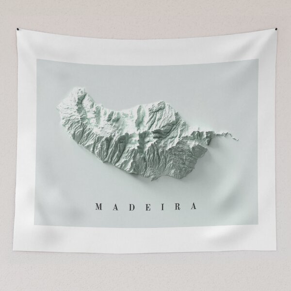Item preview, Madeira Island, Portugal Relief Map 3D digitally-rendered designed and sold by ThinkAboutMaps.