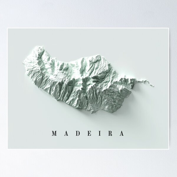 Item preview, Madeira Island, Portugal Relief Map 3D digitally-rendered designed and sold by ThinkAboutMaps.