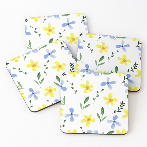 Item preview, Exquisite Blue And Yellow Floral And Leaf Pattern designed and sold by DEC02.