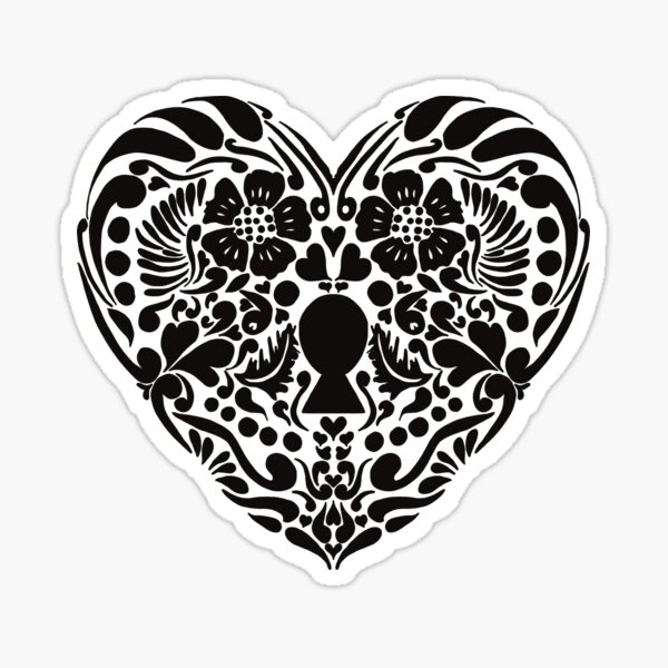 Heart love - Black keyhole Sticker