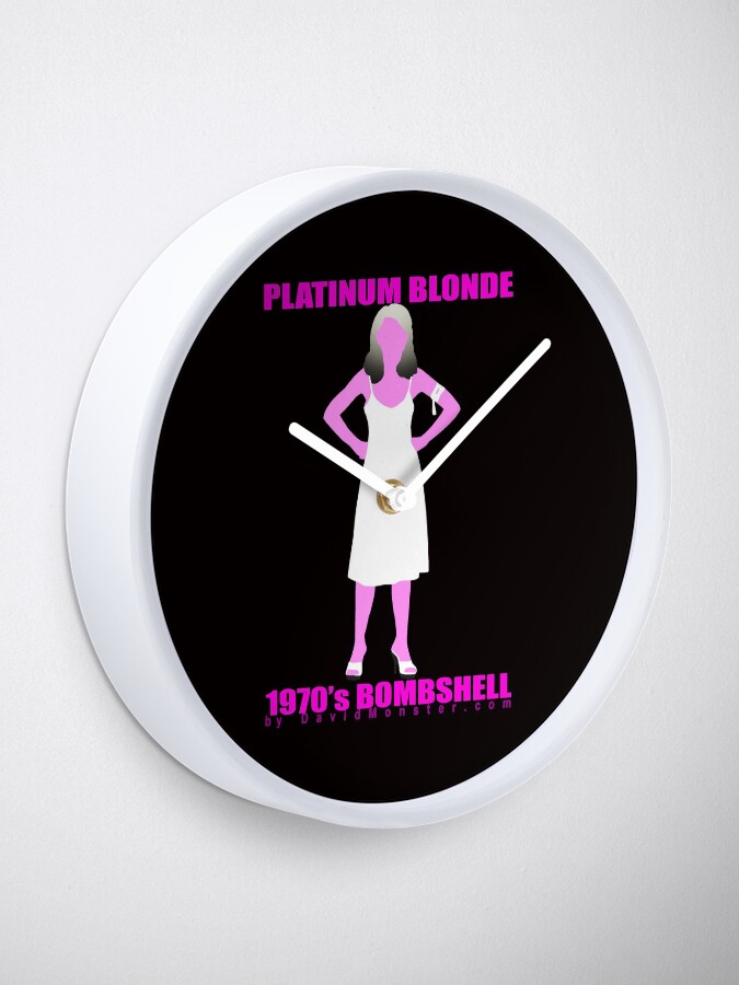 Alternate view of 1970's Platinum Blonde New Wave Bombshell, just like all the sexy stars! Clock
