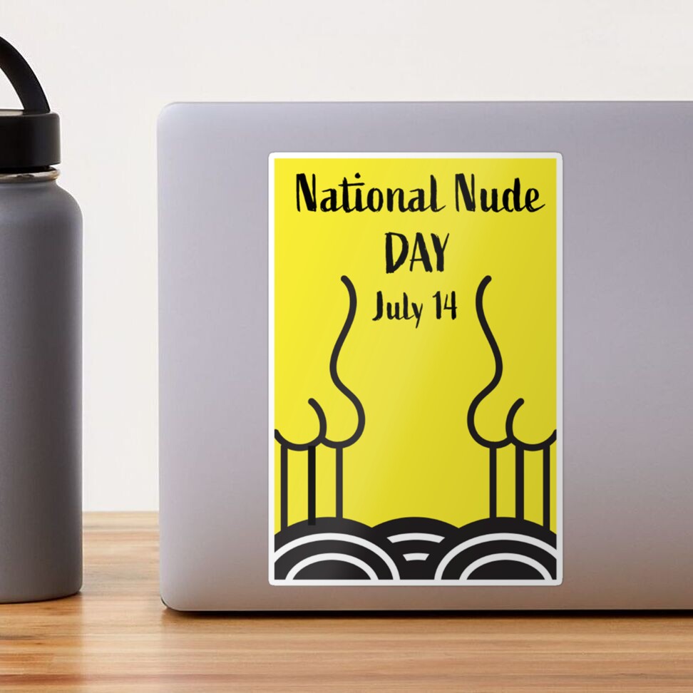 National Nude Day on July 14 | Naturism | Naturist Gifts | Naturist Club  Gifts | Nudist Camping | Sticker